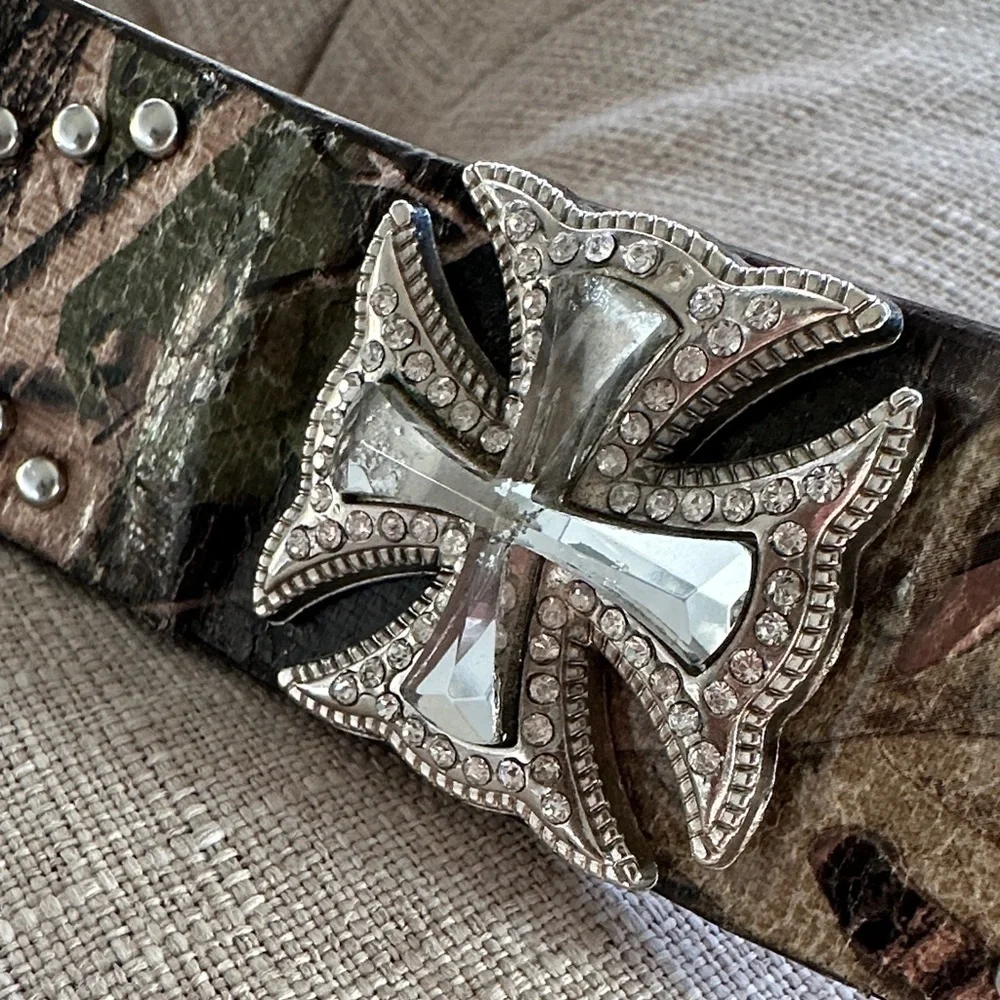 Montana West Brown and Silver Women's Belt
